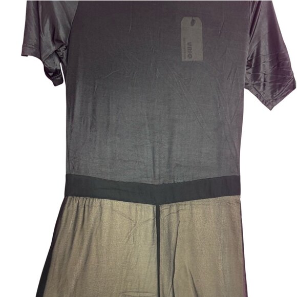 Uniq NWT Wide Leg Short Sleeve Jumpsuit Sz Large Womens Black Mock Neck - Picture 8 of 10